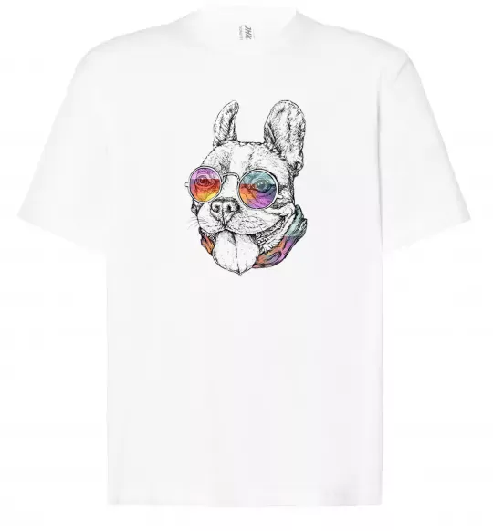 Футболка Оверсайз Hippie bulldog Білий фото