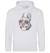 Мужская толстовка (худи) Hippie bulldog Серый меланж фото
