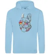 Мужская толстовка (худи) Hippie bulldog Голубой фото