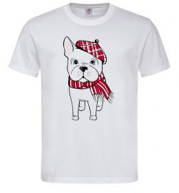 Мужская футболка Бульдог в шарфі Мужская футболка Бульдог в шарфі