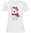 Жіноча футболка Бульдог в шарфі Білий Жіноча футболка Бульдог в шарфі Білий фото