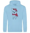 Мужская толстовка (худи) Бульдог в шарфі Голубой фото