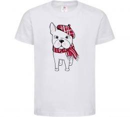 Дитяча футболка Бульдог в шарфі