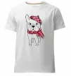Чоловіча преміум футболка Бульдог в шарфі Білий Чоловіча преміум футболка Бульдог в шарфі Білий фото
