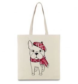 Эко-сумка Бульдог в шарфі