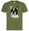 Чоловіча футболка Бульдог малюнок Оливковий Чоловіча футболка Бульдог малюнок Оливковий фото