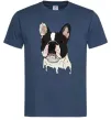 Чоловіча футболка Бульдог малюнок Темно-синій Чоловіча футболка Бульдог малюнок Темно-синій фото