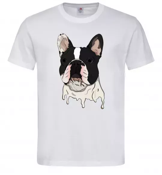 Чоловіча футболка Бульдог малюнок Білий фото
