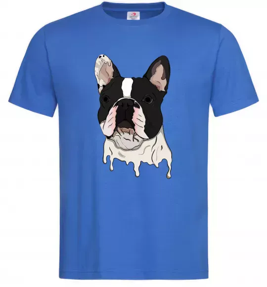 Чоловіча футболка Бульдог малюнок Яскраво-синій фото