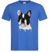 Чоловіча футболка Бульдог малюнок Яскраво-синій Чоловіча футболка Бульдог малюнок Яскраво-синій фото