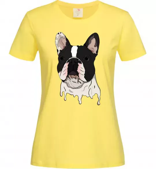 Жіноча футболка Бульдог малюнок Лимонний фото