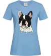 Жіноча футболка Бульдог малюнок Блакитний Жіноча футболка Бульдог малюнок Блакитний фото
