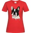 Жіноча футболка Бульдог малюнок Червоний Жіноча футболка Бульдог малюнок Червоний фото