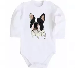 Детский боди Бульдог з кісткою Белый фото