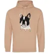 Мужская толстовка (худи) Бульдог малюнок Песочный Мужская толстовка (худи) Бульдог малюнок Песочный фото