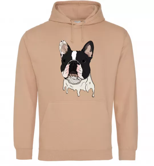 Женская толстовка (худи) Бульдог малюнок Песочный фото