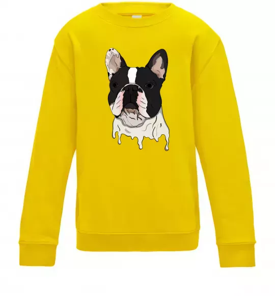 Детский Свитшот Бульдог малюнок Солнечно желтый фото