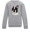 Детский Свитшот Бульдог малюнок Серый меланж фото