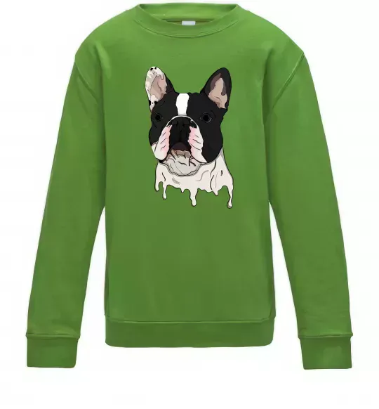 Детский Свитшот Бульдог малюнок Лаймовый фото