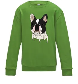 Детский Свитшот Бульдог малюнок Лаймовый фото