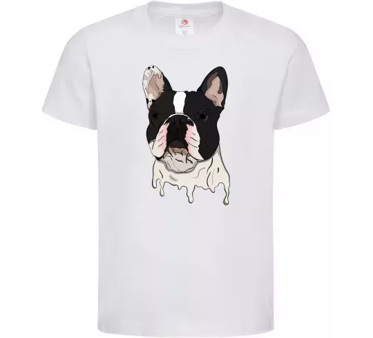 Дитяча футболка Бульдог малюнок Білий фото