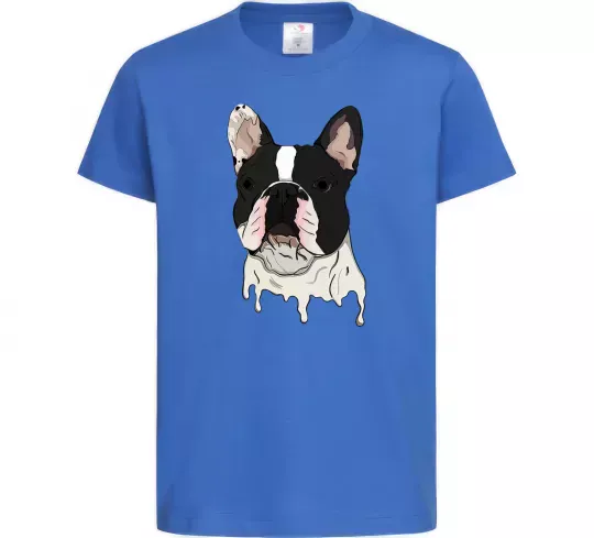Дитяча футболка Бульдог малюнок Яскраво-синій фото