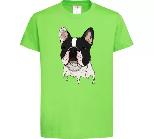 Дитяча футболка Бульдог малюнок Лаймовий фото