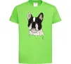 Дитяча футболка Бульдог малюнок Лаймовий Дитяча футболка Бульдог малюнок Лаймовий фото