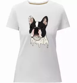 Женская премиум футболка Bulldog popart Белый фото
