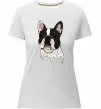 Женская премиум футболка Бульдог малюнок Белый фото