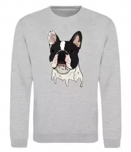 Свитшот Бульдог малюнок Серый меланж фото