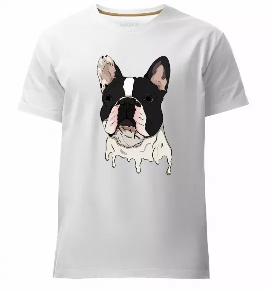 Чоловіча преміум футболка Бульдог малюнок Білий фото