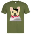 Чоловіча футболка Бульдог моряк Оливковий фото