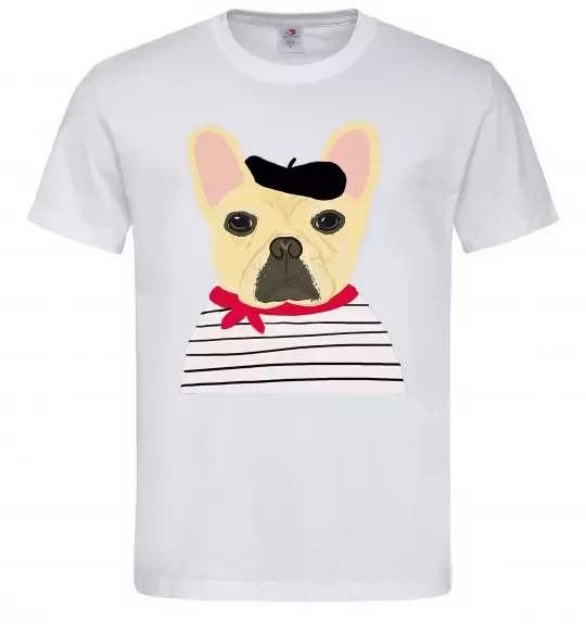 Чоловіча футболка Бульдог моряк Білий фото