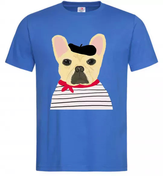 Чоловіча футболка Бульдог моряк Яскраво-синій фото