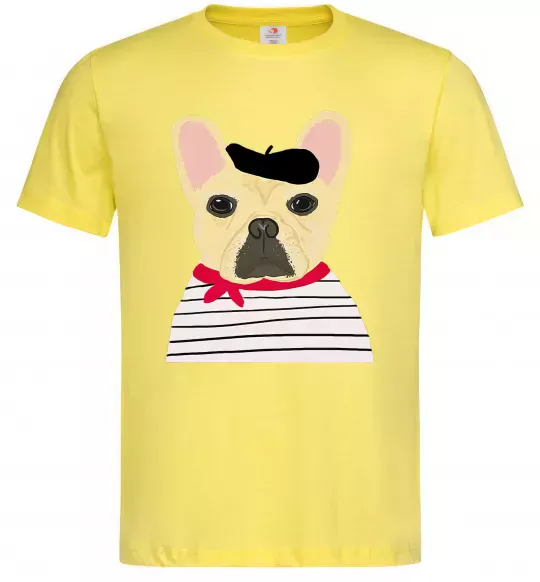 Чоловіча футболка Бульдог моряк Лимонний фото