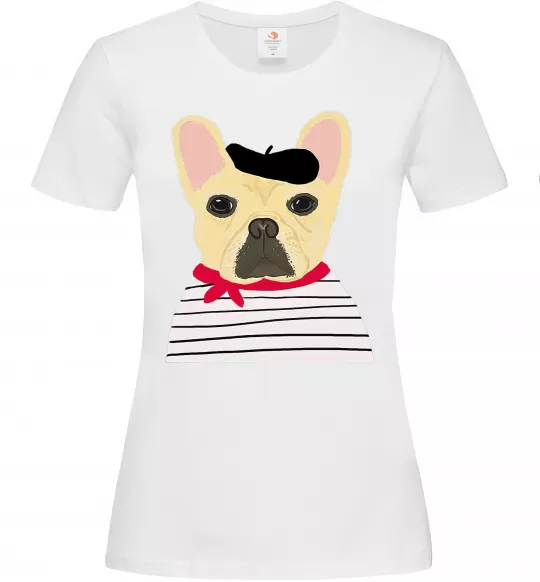 Жіноча футболка Бульдог моряк Білий фото
