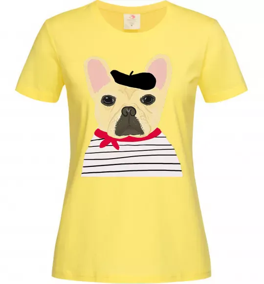 Жіноча футболка Бульдог моряк Лимонний фото
