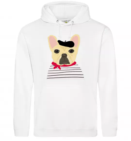 Мужская толстовка (худи) Бульдог моряк Белый фото