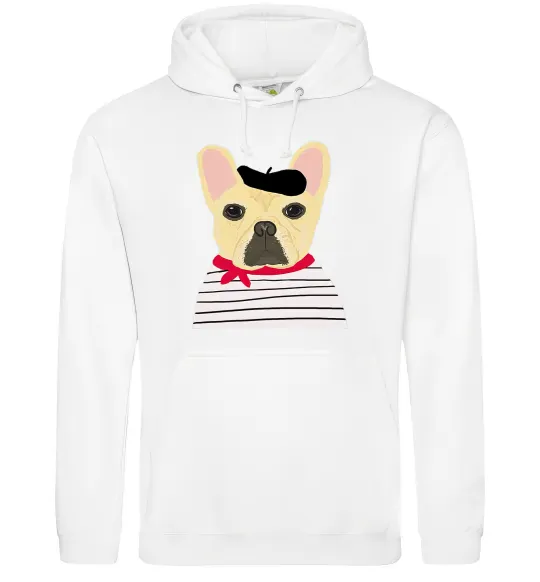 Женская толстовка (худи) Бульдог моряк Белый фото