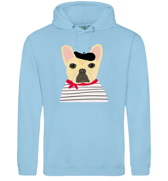 Женская толстовка (худи) Бульдог моряк Голубой фото