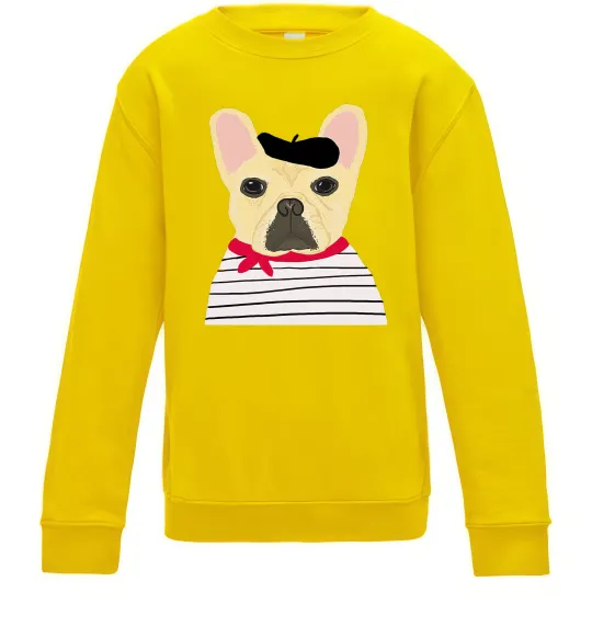 Детский Свитшот Бульдог моряк Солнечно желтый фото