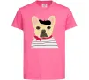 Дитяча футболка Бульдог моряк Яскраво-рожевий Дитяча футболка Бульдог моряк Яскраво-рожевий фото