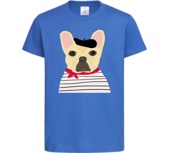 Дитяча футболка Бульдог моряк Яскраво-синій фото