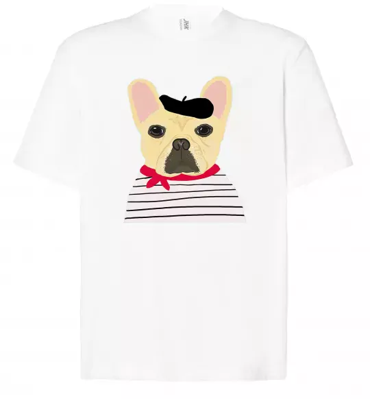 Футболка Оверсайз Бульдог моряк Білий фото