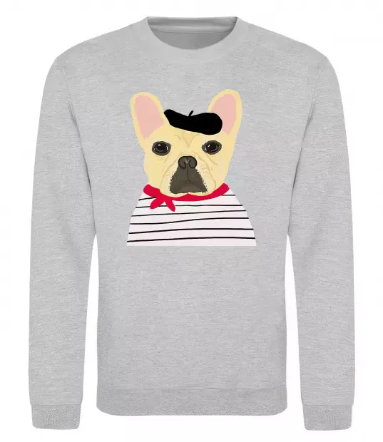 Свитшот Бульдог моряк Серый меланж фото