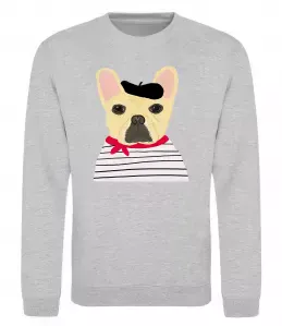 Свитшот Бульдог моряк Серый меланж фото