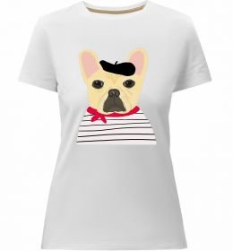 Женская премиум футболка Бульдог моряк