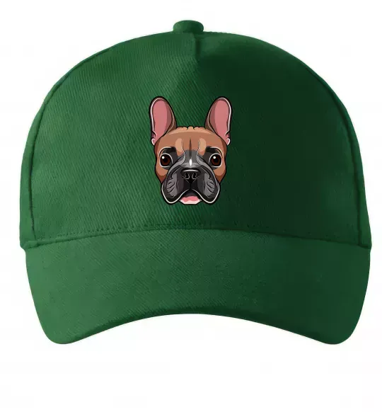 Кепка Малюнок морда бульдога Темно-зеленый фото