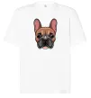 Футболка Оверсайз Малюнок морда бульдога Белый фото